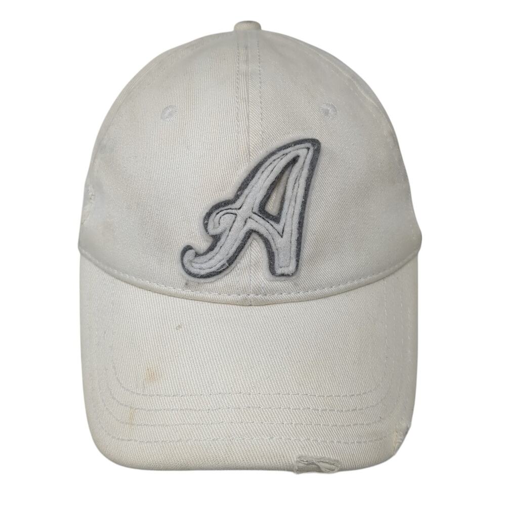 Aeropostale Fitted Baseball Cap Beige Medium Lightweight Embroidered 6 Panel